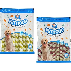 twirl spiral dog chew sticks  chicken 900g  mutton 900g  combo pack of 2 18 kg total  protein-rich low-fat dog snacks treats for all life stages