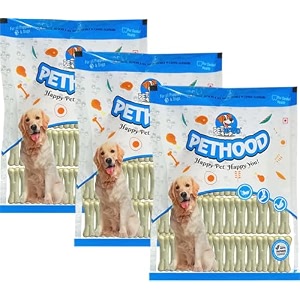 dog chew bones for young dogs 3 inches - 90 pc packchicken flavor bone for dog dog treats