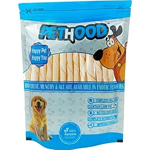 dog chew rawhide natural milky white twisted sticks 405 gram all life stages dog treats sticks for dogs