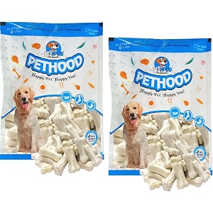 3 inch dog chew bones  2kg pack  chicken flavour healthy dog treats  long-lasting rawhide chews for all breeds  high protein low fat bones for dogs  all life stages