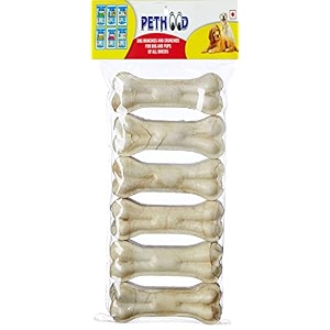 healthy delicious dog chew bone 3 inch - 6 pc pack dog treats bones for young dogs