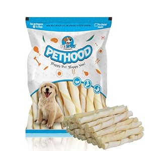rawhide twisted dog chew white sticks 800g for dogs  hard chew treat  high protein low-fat dental snack for puppies amp adult dogs  supports dental health