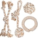 PetiFine Dog Rope Toys for Aggressive Chewers,4 Pack Cotton Dog Chew Toys