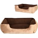 Velvet Premium Extra Large Dog Bed For Extra Large Dogs Washable-Orthopedic Big Dog Beds Slip-Resistant Bottom-Golden/Brown -95 X 73 X 22 Centimeters