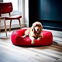 Premium Extra Large Velvet Dog Bed For Extra Large Dogs Washable-Orthopedic Big Dog Beds Slip-Resistant Bottom- Red -95 X 73 X 22 Cm