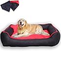 Premium Medium Velvet Dog Bed-For Small &amp; Medium Velvet Dogs Washable-Pet Bed For Small &amp; Medium Velvet Dog/Cat With Slip-Resistant Bottom- Black -55 X 46 X 22 Centimeters