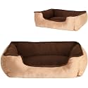 Polyester Premium Small Dog Bed-for Small Dogs Washable-Pet Bed for Puppy and Kitten with Slip-Resistant Bottom-Golden/Brown -48 x 40 x 22 Centimeters