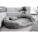 Polyester Premium XXXL Dog Bed for Extra Large Dogs Washable-Orthopedic Big Dog Beds Slip-Resistant Bottom-Grey-106 X 81 X 22 Centimeters