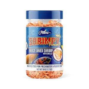 shrimpy premium fd - freeze dried shrimp treats natural food for freshwater and marine fish 50g adult