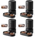 PETLIBRO Automatic Cat Feeder with Camera for Two Cats,1080P HD Video with Night Vision,5G WiFi Pet Feeder-with 2-Way Audio for Cat&amp;Dog,Low Food&amp;Motion-&amp;Sound Alerts,Dual Tray,Black 5L,(Pack of 4)
