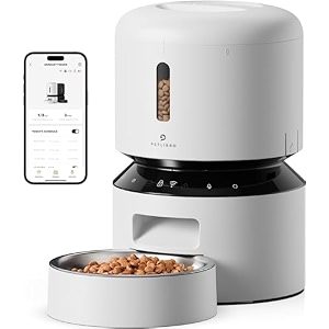petlibro automatic cat food dispenser 5g wifi pet feeder with freshness preservation timed cat feeders for dry food up to 48 portions 10 meals per day granary pet feeder for catdog wifi black