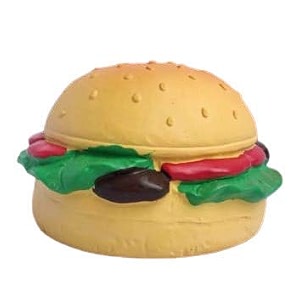 petlicious amp more latex squeaky burger toys for dog and puppy medium