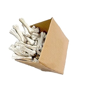 petlicious amp more rawhide bones for dogs - 5 inch pressed calcium chew bones for puppy treat pack of 60