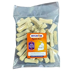 petlicious amp more rawhide pressed dog bones 4 inch - pack of 24 chicken adult
