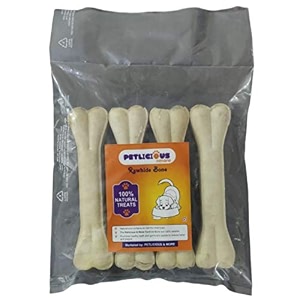 petlicious amp more rawhide bones for dogs 8 inch pressed bones for dogs calcium bone dog bones chew bones for puppy calcium treat for dogs puppy treat pack of 4
