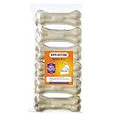 Petlicious &amp; More® Rawhide Bones for Dogs - 8 Inch Pressed Calcium Chew Bones for Puppy Treats (Pack of 6)