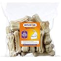 Petlicious &amp; More Rawhide Bones for Dogs - 3 Inch Pressed Calcium Chew Bones for Puppy Treat (Pack of 24)