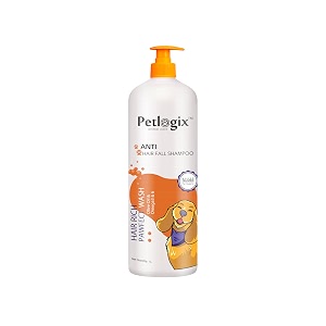 petlogix anti-hairfall amp shedding control dog shampoo 1 litre  bulk value pet wash with omega 3 amp 6  deep conditioning for soft shiny coat  sls amp paraben free for dogs amp cats