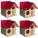 PetNest Bird House for Balcony and Garden Hanging for Love Birds, Sparrow, Hummingbird, Kingfisher Birds Nest for Balcony Made with Russian Wood with Hanging and- DECO6 Pack of 4 (Pack of 4)