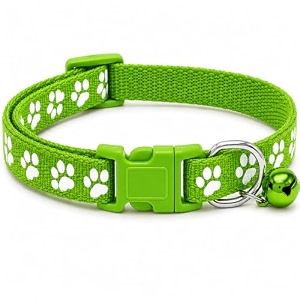 petra39s small pet collar adjustable size in red color pow printed desiging collar for puppy kitten small cat green