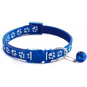 petra39s small pet collar adjustable size in red color pow printed desiging collar for puppy kitten small cat blue