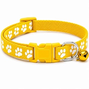 petra39s small pet collar adjustable size in red color pow printed desiging collar for puppy kitten small cat yellow
