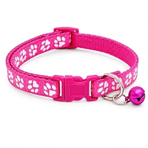 petra39s small pet collar adjustable size in red color pow printed desiging collar for puppy kitten small cat pink