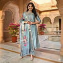 Petromen Embroidered Kurta Salwar Dupatta Set