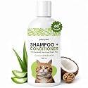 Petroyale 2-in-1 Shampoo + Conditioner for Cats - Anti-Tick &amp; Flea - Dandruff Control - Itch Relief - Cat Shampoo with Coconut, Walnut &amp; Aloe Vera for Healthy Skin &amp; Coat - 300ml