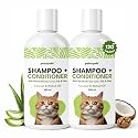 Petroyale 2-in-1 Shampoo + Conditioner for Cats - Anti-Tick & Flea - Dandruff Control - Itch Relief - Cat Shampoo with Avocado, Walnut & Aloe Vera for Healthy Skin & Coat - 300ml (Pack of 2)