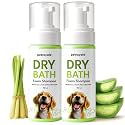 Petroyale Dry Bath Foam Shampoo for Dogs - Gentle and Natural Cleansing-Tick, Flea &amp; Itch Relief - Waterless Foam Shampoo for Dog- with Lemongrass and Aloe Vera - for All Breeds | 150ml (Pack of 2)