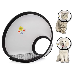 aa pets39 elizabeth collar - swift heal recovery cone for dogs and cats - prevents biting and licking of open wounds  faster post surgery size-5