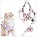 A+a Pets' Harness &amp; Leash Set(Combo) for Cats, Puppies, Small Dogs with 2 Leash Points – Escape Friendly | Night Safety | Reflective Strips |100% Cotton (Pink, XXS)