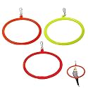 The Pets Company Bird Toys &amp; Swings, Hanging Oval Rings for Love Bird, Cockatiel, Budgie, Finches, Sun Conure, Indian Parrot &amp; Other Medium Birds | Bird Swing with SS Hook, Large Set of 3