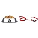The Pets Company Dog Feeding Bowl, Stainless Steel Bowls for Small Dogs &amp; The Pets Company Leash and Collar Set Suitable for Puppies of All Dog Breeds, X Small, Red