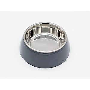 the pets company stainless steel amp melamine dog feeding bowl food bowl for dogs and cats 210 ml small grey