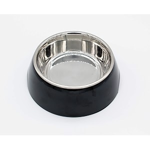 the pets company stainless steel amp melamine dog feeding bowl food bowl for dogs and cats 210 ml small black