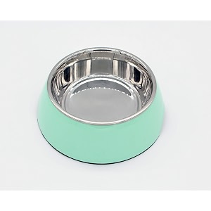the pets company stainless steel amp melamine dog feeding bowl food bowl for dogs and cats 210 ml small mint green