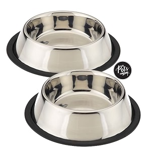 the pets company stainless steel dog feeding bowl small dogs set of 2