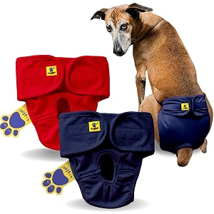 aa pets39 maa39 cotton dog underwear diaper combo  stretchable comfortable washable amp reusable l red amp navy set