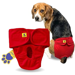 aa pets39 maa39 cotton dog underwear diaper  stretchable comfortable washable amp reusable m red