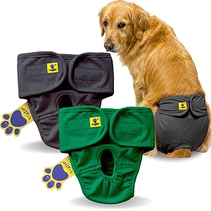 aa pets39 maa39 cotton dog underwear diaper combo  stretchable comfortable washable amp reusable xl grey amp green set