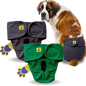 aa pets39 maa39 cotton dog underwear diaper combo  stretchable comfortable washable amp reusable xxl grey amp green set
