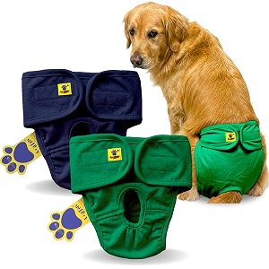 aa pets39 maa39 cotton dog underwear diaper combo  stretchable comfortable washable amp reusable xl navy amp green set