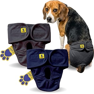 aa pets39 maa39 cotton dog underwear diaper combo  stretchable comfortable washable amp reusable m navy amp grey set