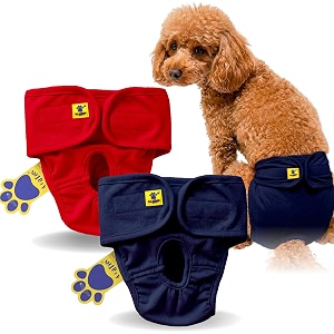 aa pets39 maa39 cotton dog underwear diaper combo  stretchable comfortable washable amp reusable s red amp navy set