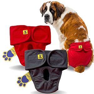 aa pets39 maa39 cotton dog underwear diaper combo  stretchable comfortable washable amp reusable xxl red amp grey set