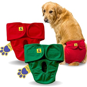 aa pets39 maa39 cotton dog underwear diaper combo  stretchable comfortable washable amp reusable xl red amp green set