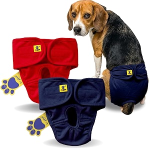 aa pets39 maa39 cotton dog underwear diaper combo  stretchable comfortable washable amp reusable m red amp navy set