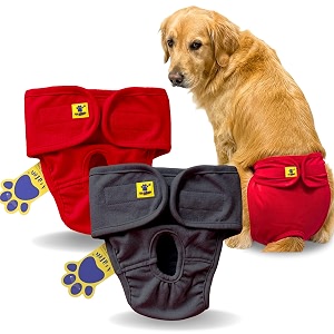 aa pets39 maa39 cotton dog underwear diaper combo  stretchable comfortable washable amp reusable xl red amp grey set